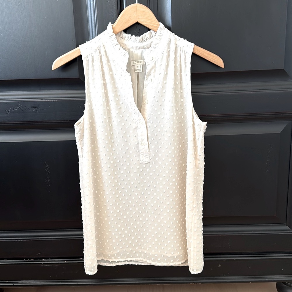 Fully lined J. Crew blouse/tank in ivory size 0